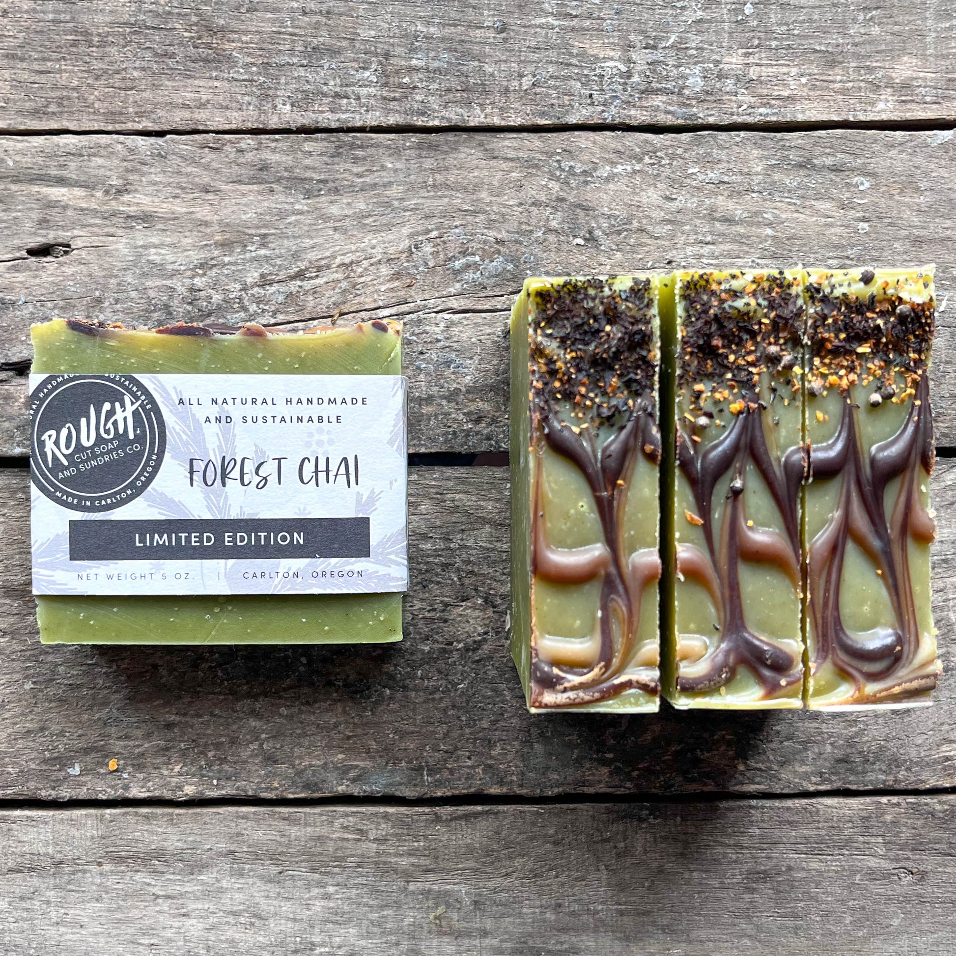 Soap Bars with swirl design and sprinkled chai toppings