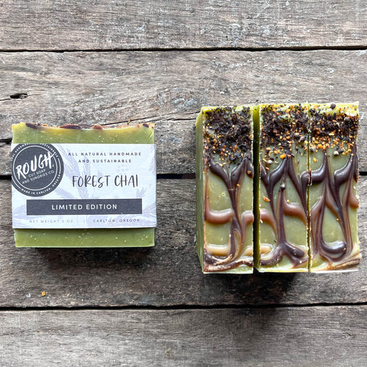 Soap Bars with swirl design and sprinkled chai toppings