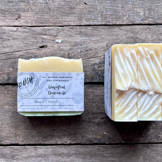 Grapefruit Chamomile Handcrafted Artisan Rough Cut Soap