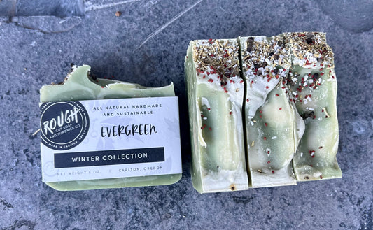 Evergreen Handcrafted Artisan Rough Cut Soap