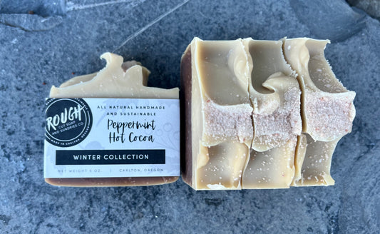 Peppermint Hot Cocoa Handcrafted Artisan Rough Cut Soap