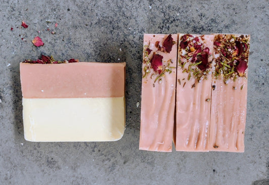Rose Geranium & Pink Grapefruit Handcrafted Artisan Rough Cut Soap