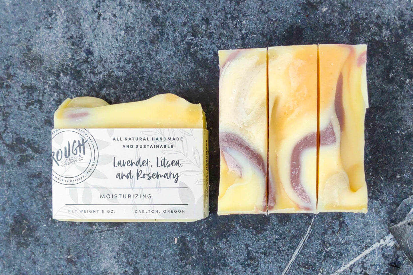 Lavender, Litsea & Rosemary Handcrafted Artisan Rough Cut Soap