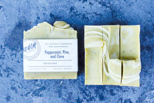 Peppermint, Pine and Clove Handcrafted Artisan Rough Cut Soap