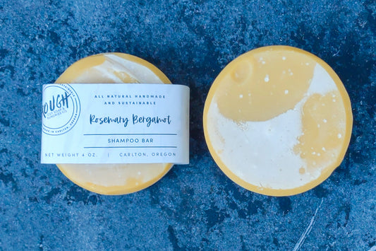Rosemary & Bergamot Shampoo Bar Handcrafted Artisan Rough Cut Soap